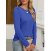 image:imageANRABESS Womens Puff Long Sleeve Shirts  Basic Crewneck Tops Comfy Soft Layering Tees Business Casual Work Office Outfits Fall Winter Transition ClothesRoyal Blue