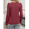 image:imageANRABESS Womens Puff Long Sleeve Shirts  Basic Crewneck Tops Comfy Soft Layering Tees Business Casual Work Office Outfits Fall Winter Transition ClothesBurgundy
