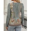 image:imageANRABESS Womens Puff Long Sleeve Shirts  Basic Crewneck Tops Comfy Soft Layering Tees Business Casual Work Office Outfits Fall Winter Transition ClothesFloral Green Flower