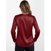image:imageANRABESS Womens Satin V Neck Long Sleeve Blouse Shirts  Silky Soft TopPleated Ruched ShouldersBusiness Casual Work Office OutfitsDressy ElegantFall Spring Transition ClothesDeep Red