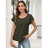 image:imageANRABESS Womens Short Sleeve Pleated T Shirts  Scoop Neck Breathable Tops Business Casual Dressy Blouses 2026 Summer Cute Fashion ClothesArmy Green