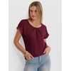 image:imageANRABESS Womens Short Sleeve Pleated T Shirts  Scoop Neck Breathable Tops Business Casual Dressy Blouses 2026 Summer Cute Fashion ClothesBurgundy
