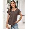 image:imageANRABESS Womens Short Sleeve Pleated T Shirts  Scoop Neck Breathable Tops Business Casual Dressy Blouses 2026 Summer Cute Fashion ClothesLight Brown