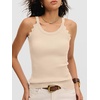 image:imageANRABESS Womens Summer Tank Tops Sleeveless Ribbed Camisole  Spaghetti Strap Cami Sweater Soft Lightweight Slim Knit Casual Beach Vacation Travel Office Clothes Spring Fall LayeringApricot