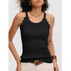 image:imageANRABESS Womens Summer Tank Tops Sleeveless Ribbed Camisole  Spaghetti Strap Cami Sweater Soft Lightweight Slim Knit Casual Beach Vacation Travel Office Clothes Spring Fall LayeringBlack