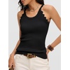image:imageANRABESS Womens Summer Tank Tops Sleeveless Ribbed Camisole  Spaghetti Strap Cami Sweater Soft Lightweight Slim Knit Casual Beach Vacation Travel Office Clothes Spring Fall LayeringBlack