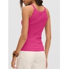 image:imageANRABESS Womens Summer Tank Tops Sleeveless Ribbed Camisole  Spaghetti Strap Cami Sweater Soft Lightweight Slim Knit Casual Beach Vacation Travel Office Clothes Spring Fall LayeringHot Pink