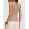 image:imageANRABESS Womens Summer Tank Tops Sleeveless Ribbed Camisole  Spaghetti Strap Cami Sweater Soft Lightweight Slim Knit Casual Beach Vacation Travel Office Clothes Spring Fall LayeringKhaki