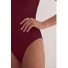 image:imageANRABESS Womens V Neck Short Sleeve Bodysuits  Slim Fit Body Suits Tops Soft Stretchy UPF 50 Fabric Spring Summer Autumn Outfits for Daily Going Out Work amp TravelWine Red