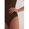 image:imageANRABESS Womens V Neck Short Sleeve Bodysuits  Slim Fit Body Suits Tops Soft Stretchy UPF 50 Fabric Spring Summer Autumn Outfits for Daily Going Out Work amp TravelDeep Brown