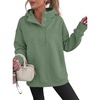 image:imageANRABESS Hoodies for Women Henley Collar Oversized Sweatshirt  Long Sleeve Soft Fleece Pullover Tops Loose Fit Snap ButtonCasual Daily for School Office Fall amp Spring ClothingGreen