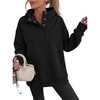 image:imageANRABESS Hoodies for Women Henley Collar Oversized Sweatshirt  Long Sleeve Soft Fleece Pullover Tops Loose Fit Snap ButtonCasual Daily for School Office Fall amp Spring ClothingBlack