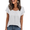 image:imageANRABESS Womens Short Sleeve Pleated T Shirts  Scoop Neck Breathable Tops Business Casual Dressy Blouses 2026 Summer Cute Fashion ClothesWhite