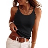 image:imageANRABESS Womens Summer Tank Tops Sleeveless Ribbed Camisole  Spaghetti Strap Cami Sweater Soft Lightweight Slim Knit Casual Beach Vacation Travel Office Clothes Spring Fall LayeringBlack