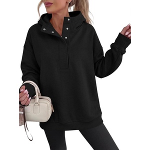 image:imageANRABESS Hoodies for Women Henley Collar Oversized Sweatshirt  Long Sleeve Soft Fleece Pullover Tops Loose Fit Snap ButtonCasual Daily for School Office Fall amp Spring ClothingBlack