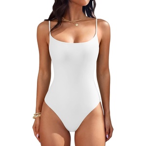 image:imageANRABESS Womens Bodysuits Square Neck Backless Spaghetti Straps Ultra Soft Double Lined Layering Top for Daily Work TravelWhite