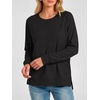 image:imageANRABESS Long Sleeve Shirts for Womens Waffle Knit Tunic Tops  Cozy Crew Neck Loose Fit Blouse with Side Slits Casual Wear amp Leggings Office amp Daily Wear Fall amp Winter ClothingBlack
