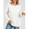 image:imageANRABESS Long Sleeve Shirts for Womens Waffle Knit Tunic Tops  Cozy Crew Neck Loose Fit Blouse with Side Slits Casual Wear amp Leggings Office amp Daily Wear Fall amp Winter ClothingWhite