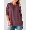 image:imageANRABESS Long Sleeve Shirts for Womens Waffle Knit Tunic Tops  Cozy Crew Neck Loose Fit Blouse with Side Slits Casual Wear amp Leggings Office amp Daily Wear Fall amp Winter ClothingMauve