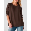 image:imageANRABESS Long Sleeve Shirts for Womens Waffle Knit Tunic Tops  Cozy Crew Neck Loose Fit Blouse with Side Slits Casual Wear amp Leggings Office amp Daily Wear Fall amp Winter ClothingBrown