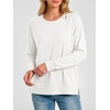 image:imageANRABESS Long Sleeve Shirts for Womens Waffle Knit Tunic Tops  Cozy Crew Neck Loose Fit Blouse with Side Slits Casual Wear amp Leggings Office amp Daily Wear Fall amp Winter ClothingWhite