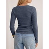 image:imageANRABESS Long Sleeve V Neck Ribbed Shirts for Women  Slim Fitted Knit Tops Comfy Lightweight Casual Work Basic Tees Fall Winter Layering ClothingDeep Blue