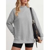 image:imageANRABESS Womens Oversized Mock Neck Sweatshirts  Pullover Long Sleeve Cute Tops Side Slit Loose Fit Comfy Soft Casual Work Daily Outfit Fall Winter Fashion ClothingLight Grey