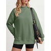 image:imageANRABESS Womens Oversized Mock Neck Sweatshirts  Pullover Long Sleeve Cute Tops Side Slit Loose Fit Comfy Soft Casual Work Daily Outfit Fall Winter Fashion ClothingGreen