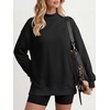 image:imageANRABESS Womens Oversized Mock Neck Sweatshirts  Pullover Long Sleeve Cute Tops Side Slit Loose Fit Comfy Soft Casual Work Daily Outfit Fall Winter Fashion ClothingBlack