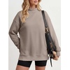 image:imageANRABESS Womens Oversized Mock Neck Sweatshirts  Pullover Long Sleeve Cute Tops Side Slit Loose Fit Comfy Soft Casual Work Daily Outfit Fall Winter Fashion ClothingMocha