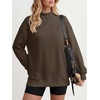 image:imageANRABESS Womens Oversized Mock Neck Sweatshirts  Pullover Long Sleeve Cute Tops Side Slit Loose Fit Comfy Soft Casual Work Daily Outfit Fall Winter Fashion ClothingCoffee