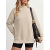 image:imageANRABESS Womens Oversized Mock Neck Sweatshirts  Pullover Long Sleeve Cute Tops Side Slit Loose Fit Comfy Soft Casual Work Daily Outfit Fall Winter Fashion ClothingParchment