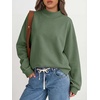 image:imageANRABESS Womens Oversized Mock Neck Sweatshirts  Pullover Long Sleeve Cute Tops Side Slit Loose Fit Comfy Soft Casual Work Daily Outfit Fall Winter Fashion ClothingGreen