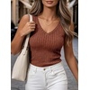image:imageANRABESS Womens Ribbed Fitted VNeck Tank Tops  Sleeveless ShirtsComfy Soft LightweightBasic Casual Going Out OutfitsTravel Vacation AllDay WearSpring Summer ClothesRust Orange