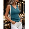 image:imageANRABESS Womens Ribbed Fitted VNeck Tank Tops  Sleeveless ShirtsComfy Soft LightweightBasic Casual Going Out OutfitsTravel Vacation AllDay WearSpring Summer ClothesTeal
