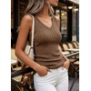 image:imageANRABESS Womens Ribbed Fitted VNeck Tank Tops  Sleeveless ShirtsComfy Soft LightweightBasic Casual Going Out OutfitsTravel Vacation AllDay WearSpring Summer ClothesBrown