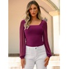 image:imageANRABESS Womens Square Neck Mesh Long Sleeve Tops Double Lined Dressy Business Casual Blouses Shirts 2026 Fall OutfitsBurgundy