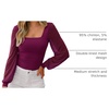image:imageANRABESS Womens Square Neck Mesh Long Sleeve Tops Double Lined Dressy Business Casual Blouses Shirts 2026 Fall OutfitsBurgundy