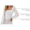 image:imageANRABESS Womens Square Neck Mesh Long Sleeve Tops Double Lined Dressy Business Casual Blouses Shirts 2026 Fall OutfitsWhite