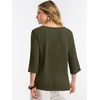image:imageANRABESS Womens Tops 34 Sleeve V Neck Henley Shirts Dressy Casual Business Work Blouses Summer Fashion for Office DailyArmy Green