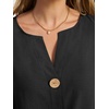 image:imageANRABESS Womens Tops 34 Sleeve V Neck Henley Shirts Dressy Casual Business Work Blouses Summer Fashion for Office DailyBlack