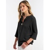 image:imageANRABESS Womens Tops 34 Sleeve V Neck Henley Shirts Dressy Casual Business Work Blouses Summer Fashion for Office DailyBlack