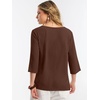 image:imageANRABESS Womens Tops 34 Sleeve V Neck Henley Shirts Dressy Casual Business Work Blouses Summer Fashion for Office DailyCoffee