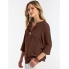 image:imageANRABESS Womens Tops 34 Sleeve V Neck Henley Shirts Dressy Casual Business Work Blouses Summer Fashion for Office DailyCoffee