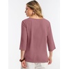 image:imageANRABESS Womens Tops 34 Sleeve V Neck Henley Shirts Dressy Casual Business Work Blouses Summer Fashion for Office DailyDusty Rose