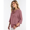 image:imageANRABESS Womens Tops 34 Sleeve V Neck Henley Shirts Dressy Casual Business Work Blouses Summer Fashion for Office DailyDusty Rose