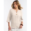 image:imageANRABESS Womens Tops 34 Sleeve V Neck Henley Shirts Dressy Casual Business Work Blouses Summer Fashion for Office DailyLight Yellow