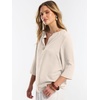 image:imageANRABESS Womens Tops 34 Sleeve V Neck Henley Shirts Dressy Casual Business Work Blouses Summer Fashion for Office DailyLight Yellow