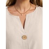 image:imageANRABESS Womens Tops 34 Sleeve V Neck Henley Shirts Dressy Casual Business Work Blouses Summer Fashion for Office DailyLight Yellow