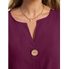 image:imageANRABESS Womens Tops 34 Sleeve V Neck Henley Shirts Dressy Casual Business Work Blouses Summer Fashion for Office DailyPurple Red